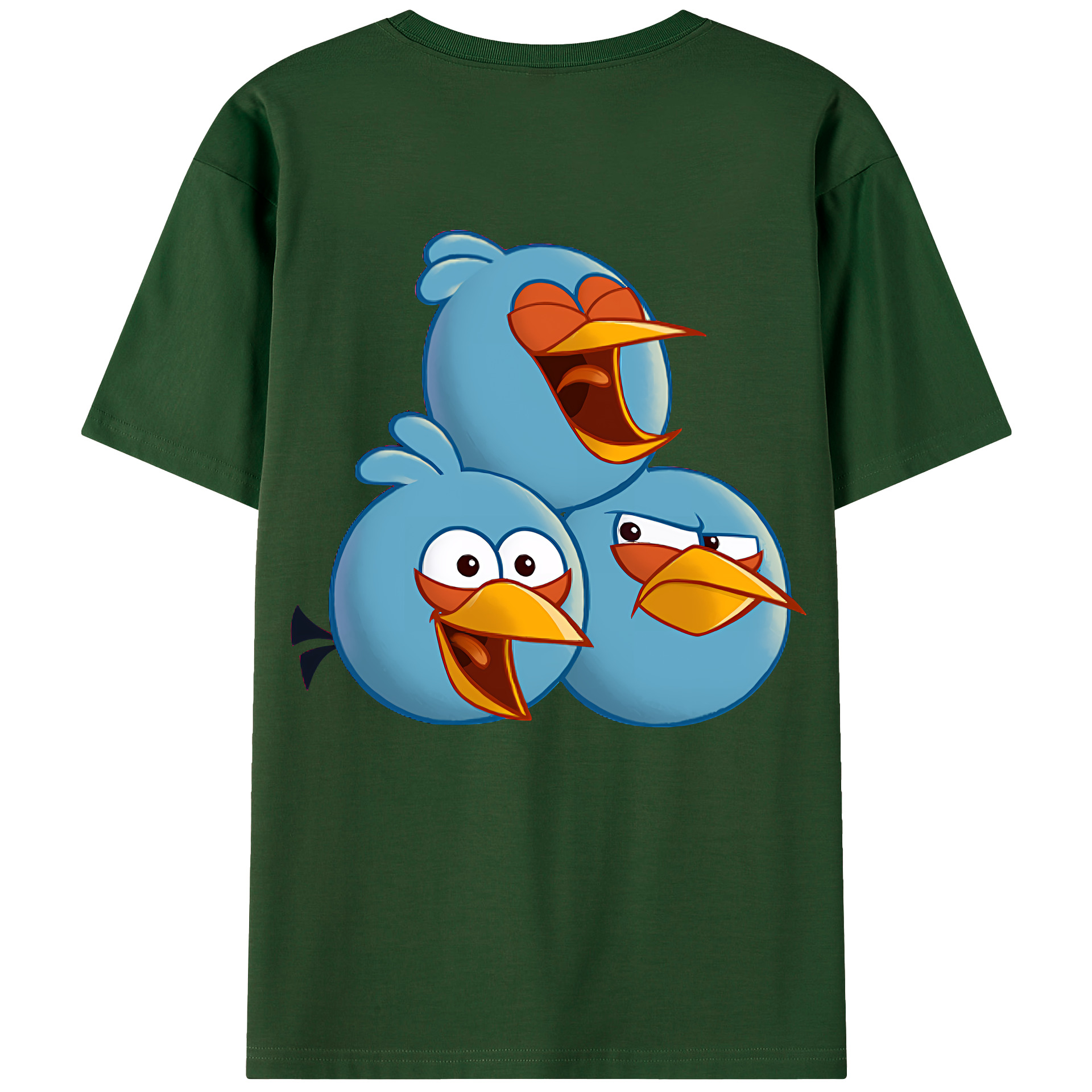 （画像用） Angry Birds アングリーバード 綿100％半袖Tシャツ（背面プリント）